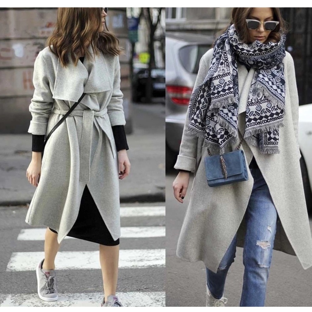 Zara Woman Heather Gray Wool-Blend Coat. Size S. Style 7522/244/811